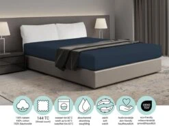 DoubleDry Home 140 X 200 Cm Hoeslaken - Antracietblauw -Tentenwinkel 345c737228131fa4