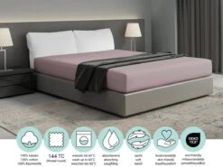 DoubleDry Home 140 X 200 Cm Hoeslaken - Lila -Tentenwinkel 512755a52d71e32f