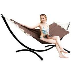 AMANKA 300 X 100 Hangmat Met Frame - Brown -Tentenwinkel 626a7b768dda68.37379355