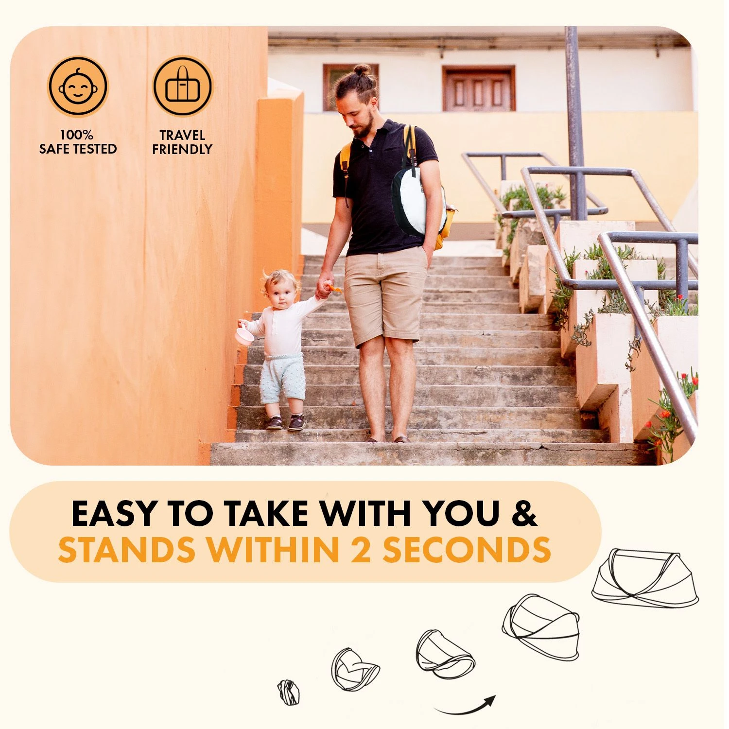 Deryan Infant Pop-Up BabyBox Met Klamboe 3 Deryan Infant Pop-Up BabyBox Met Klamboe - Afbeelding 3