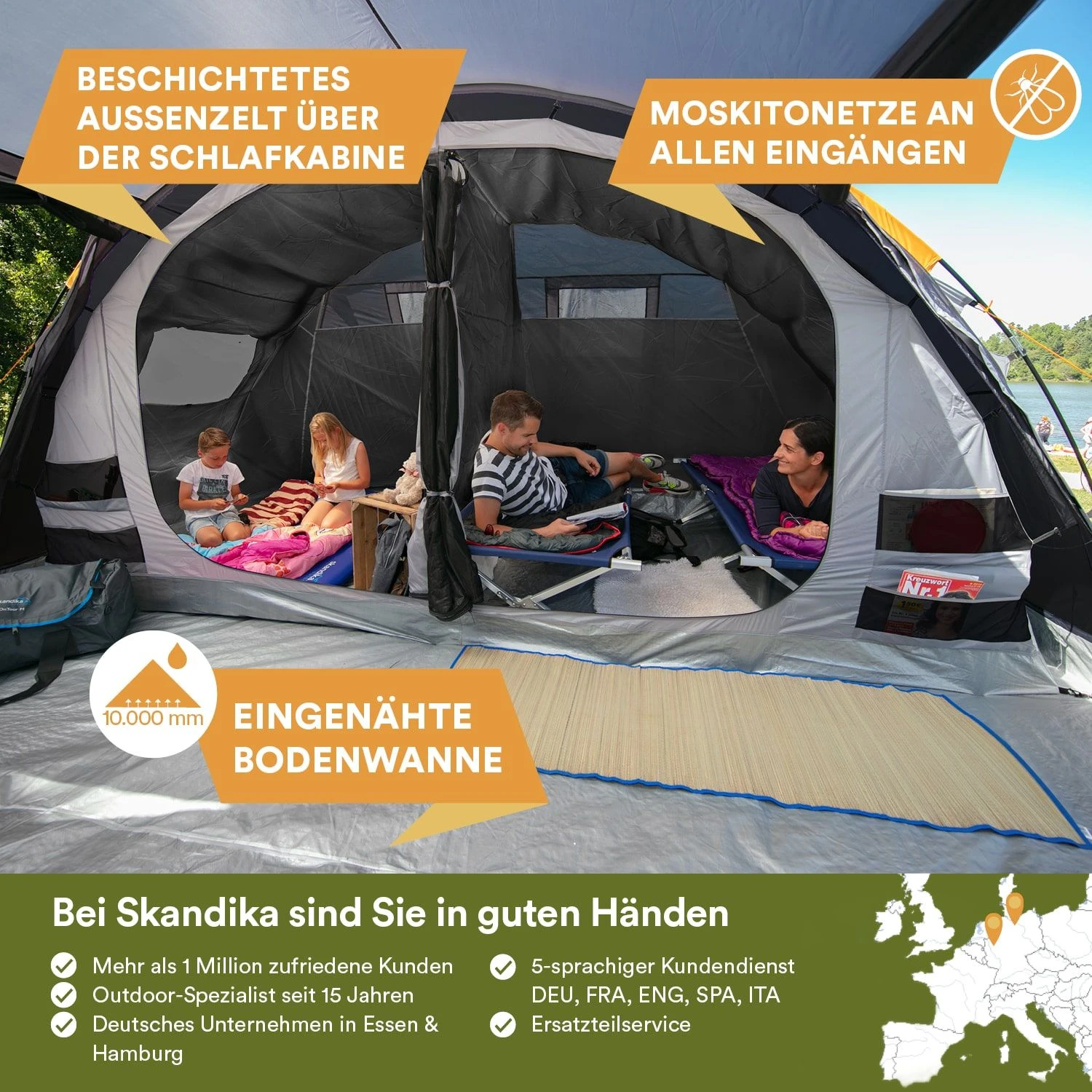 Skandika Gotland 6 Sleeper Protect Tunneltent 3 Skandika Gotland 6 Sleeper Protect Tunneltent - Afbeelding 3