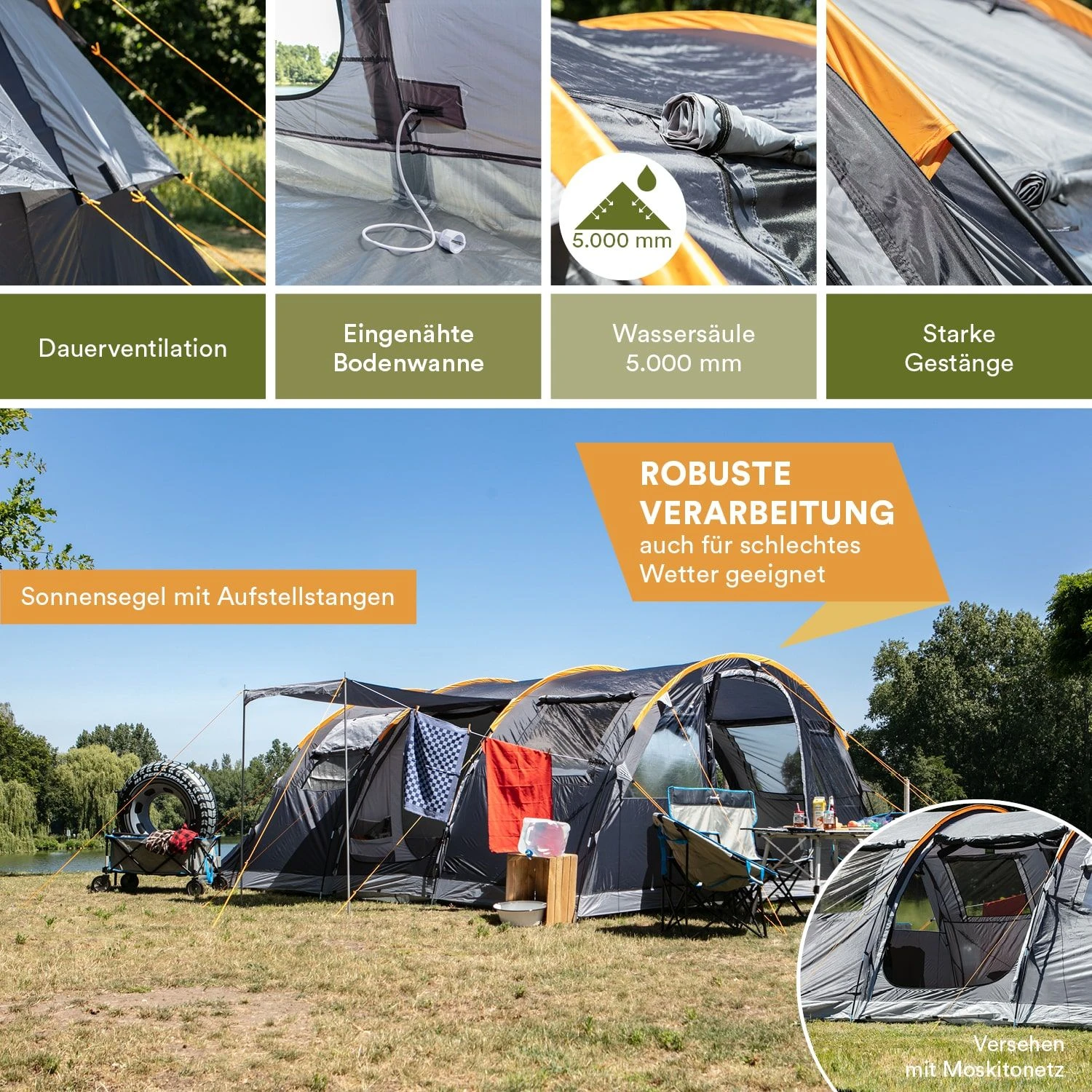 Skandika Gotland 6 Sleeper Protect Tunneltent 5 Skandika Gotland 6 Sleeper Protect Tunneltent - Afbeelding 5