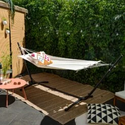 AMANKA 335 X 100 Cm Hangmat Met Frame - White -Tentenwinkel 64f854cd286ad0.68122104