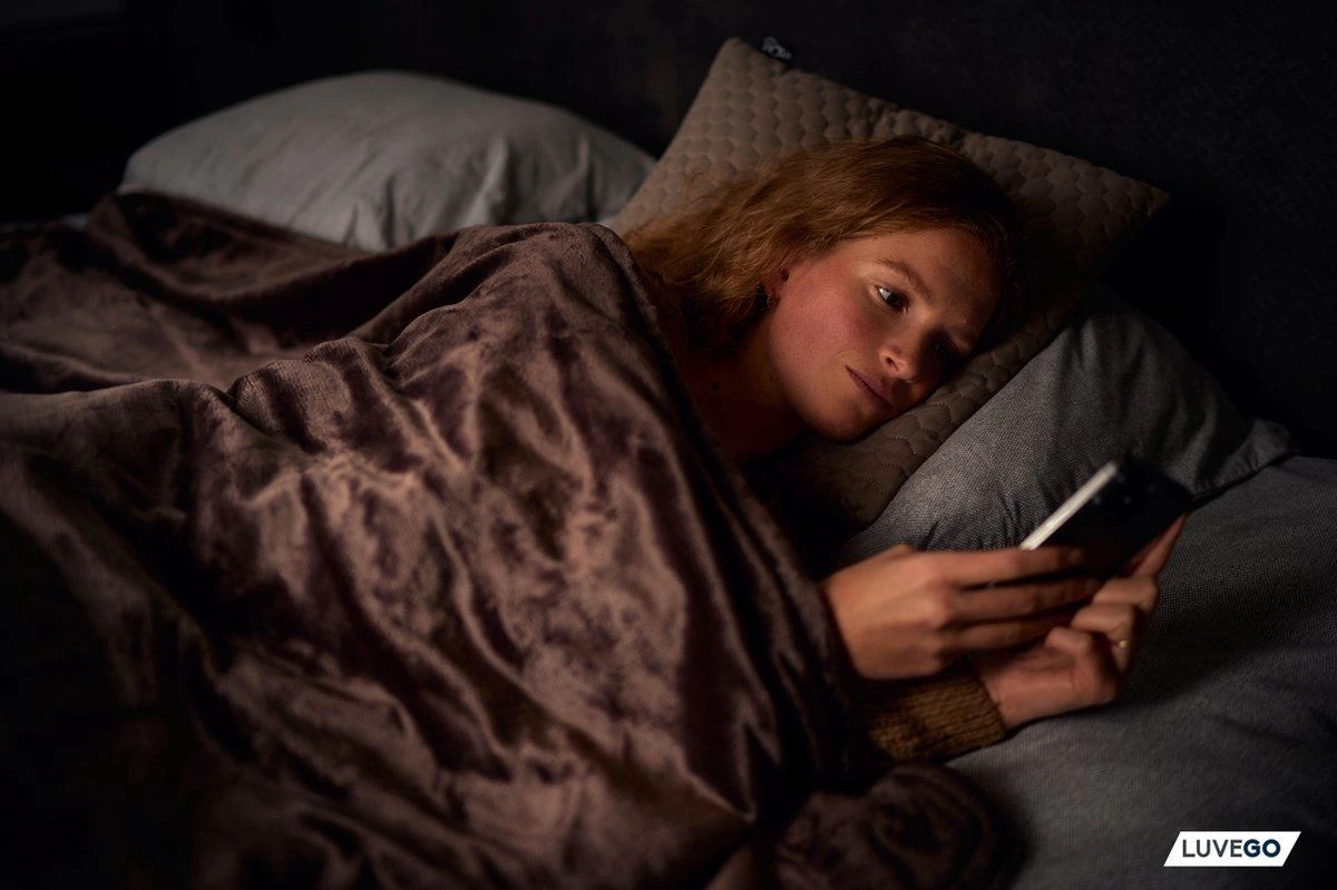 Luvego Fleece/sherpa Elektrische Deken - Dark Brown 2 Luvego Fleece/sherpa Elektrische Deken - Dark Brown - Afbeelding 2