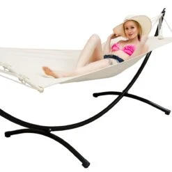 AMANKA 300 X 100 Hangmat Met Frame - Beige -Tentenwinkel 84cd98747728b964