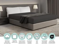 DoubleDry Home 180 X 200 Cm Hoeslaken - Antraciet -Tentenwinkel c704f6b0e353ac35