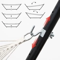 AMANKA 335 X 100 Cm Hangmat Met Frame - Grey -Tentenwinkel c8113daf72f44d04