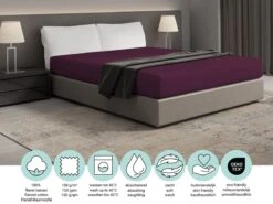 DoubleDry Flanel 180x200 Cm Hoeslaken - Aubergine -Tentenwinkel d1a43bdf237f87f7