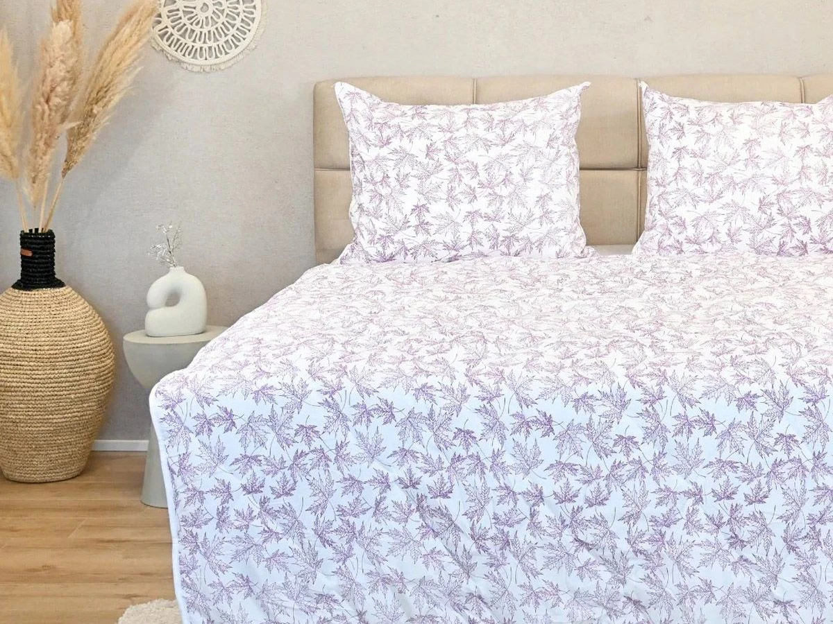 HappyBed Violet Leaves All Year Dekbed - 200x200 Cm 2 HappyBed Violet Leaves All Year Dekbed - 200x200 Cm - Afbeelding 2