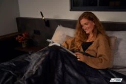 Luvego Fleece/sherpa Elektrische Deken - Dark Grey -Tentenwinkel e8c6967e0e84b452