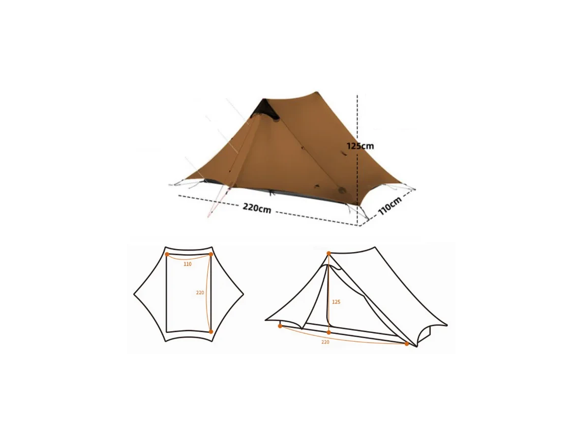 3F UL GEAR Lanshan Tent - 2 Persoons - 3 Seizoenen - Grey 4 3F UL GEAR Lanshan Tent - 2 Persoons - 3 Seizoenen - Grey - Afbeelding 4