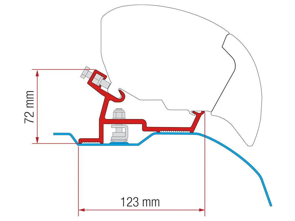 Fiamma F80/F65 Adapter Ducato L4H2 1 Fiamma F80/F65 Adapter Ducato L4H2