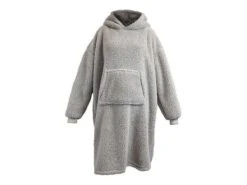 Unique Living Teddy Long Oversized Hoodie - Chateau Grey