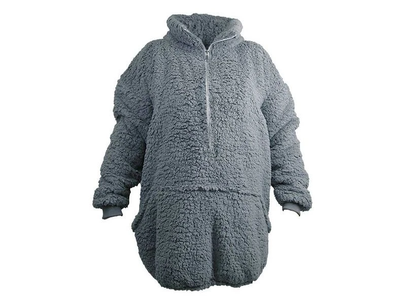 Unique Living Willow Long Oversized Hoodie - Dark Grey 1 Unique Living Willow Long Oversized Hoodie - Dark Grey